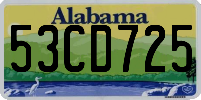 AL license plate 53CD725