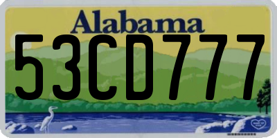 AL license plate 53CD777