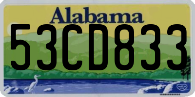 AL license plate 53CD833