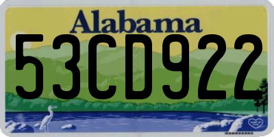 AL license plate 53CD922