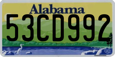 AL license plate 53CD992
