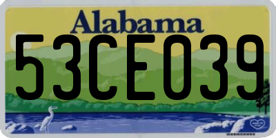 AL license plate 53CE039