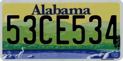 AL license plate 53CE534