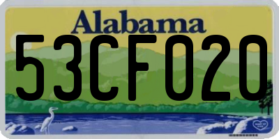 AL license plate 53CF020
