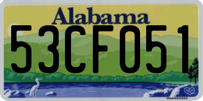 AL license plate 53CF051