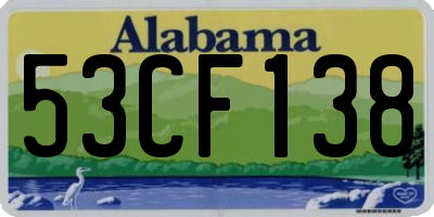 AL license plate 53CF138