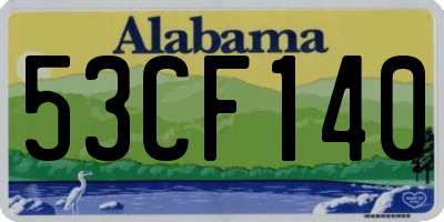 AL license plate 53CF140