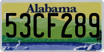 AL license plate 53CF289