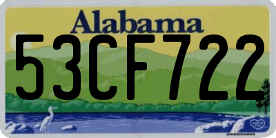 AL license plate 53CF722