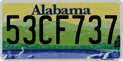 AL license plate 53CF737