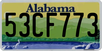 AL license plate 53CF773