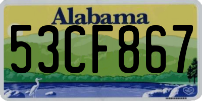 AL license plate 53CF867