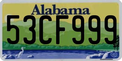 AL license plate 53CF999