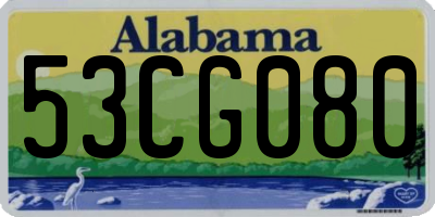 AL license plate 53CG080