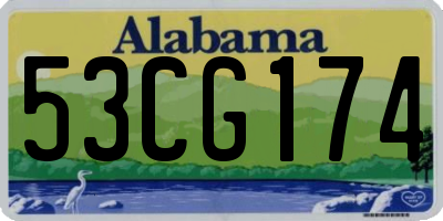AL license plate 53CG174