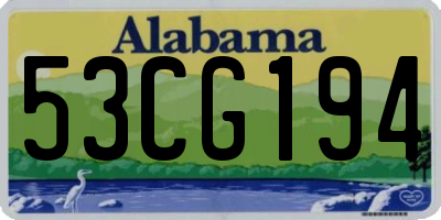 AL license plate 53CG194
