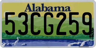 AL license plate 53CG259