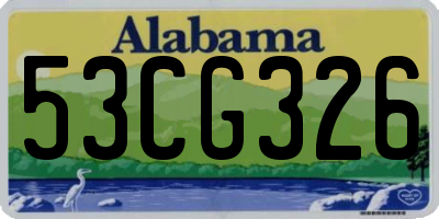 AL license plate 53CG326