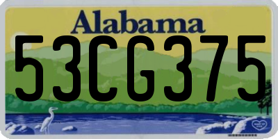 AL license plate 53CG375