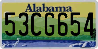 AL license plate 53CG654