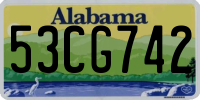 AL license plate 53CG742