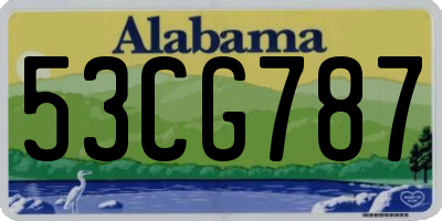 AL license plate 53CG787