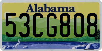 AL license plate 53CG808