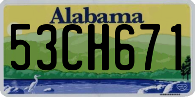 AL license plate 53CH671
