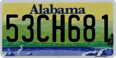 AL license plate 53CH681