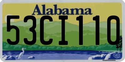 AL license plate 53CI110