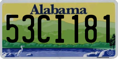AL license plate 53CI181
