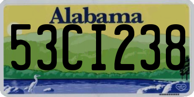 AL license plate 53CI238