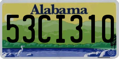 AL license plate 53CI310