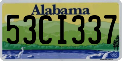 AL license plate 53CI337