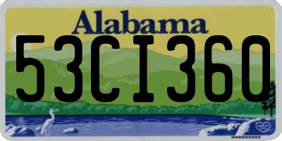 AL license plate 53CI360