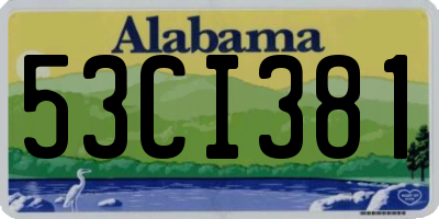 AL license plate 53CI381
