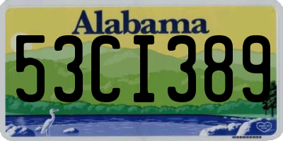 AL license plate 53CI389