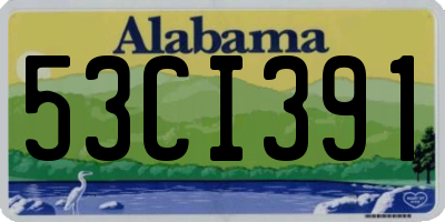 AL license plate 53CI391