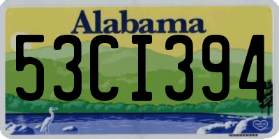 AL license plate 53CI394