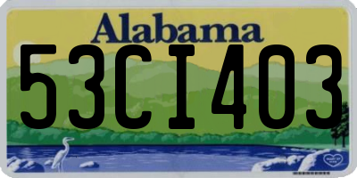 AL license plate 53CI403