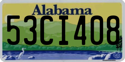 AL license plate 53CI408