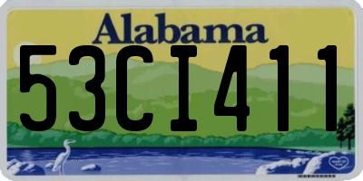 AL license plate 53CI411
