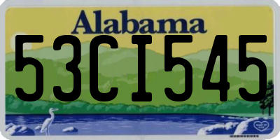 AL license plate 53CI545