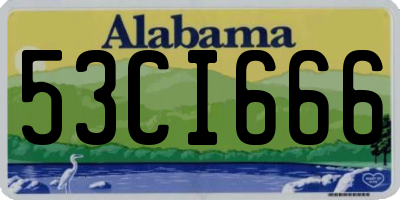 AL license plate 53CI666