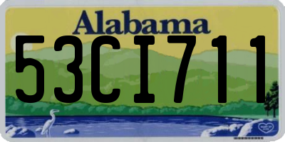 AL license plate 53CI711