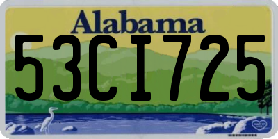 AL license plate 53CI725