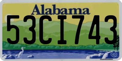 AL license plate 53CI743