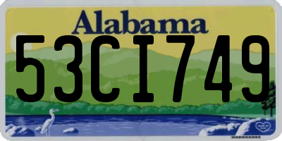 AL license plate 53CI749