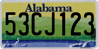 AL license plate 53CJ123