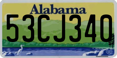 AL license plate 53CJ340